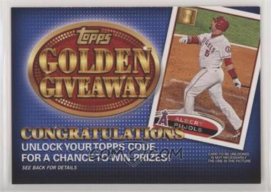 2012 Topps - Golden Giveaway Code Cards #GGC-11 - Albert Pujols