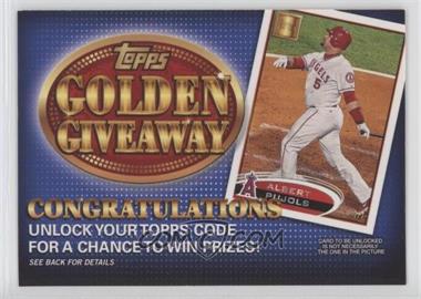 2012 Topps - Golden Giveaway Code Cards #GGC-11 - Albert Pujols