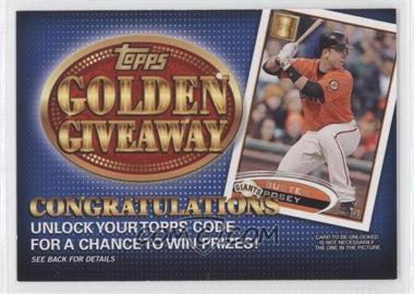 2012 Topps - Golden Giveaway Code Cards #GGC-13 - Buster Posey