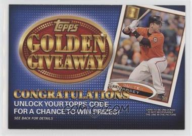 2012 Topps - Golden Giveaway Code Cards #GGC-13 - Buster Posey