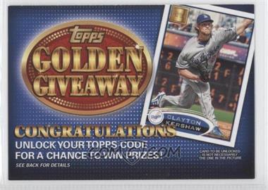 2012 Topps - Golden Giveaway Code Cards #GGC-14 - Clayton Kershaw