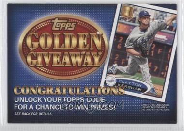 2012 Topps - Golden Giveaway Code Cards #GGC-14 - Clayton Kershaw