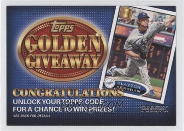 2012 Topps - Golden Giveaway Code Cards #GGC-14 - Clayton Kershaw