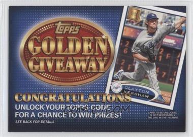 2012 Topps - Golden Giveaway Code Cards #GGC-14 - Clayton Kershaw