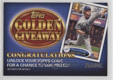 2012 Topps - Golden Giveaway Code Cards #GGC-14 - Clayton Kershaw