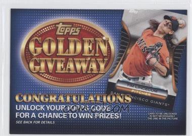 2012 Topps - Golden Giveaway Code Cards #GGC-17 - Tim Lincecum