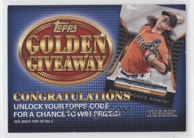 2012 Topps - Golden Giveaway Code Cards #GGC-17 - Tim Lincecum