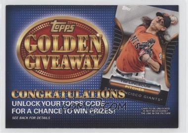 2012 Topps - Golden Giveaway Code Cards #GGC-17 - Tim Lincecum