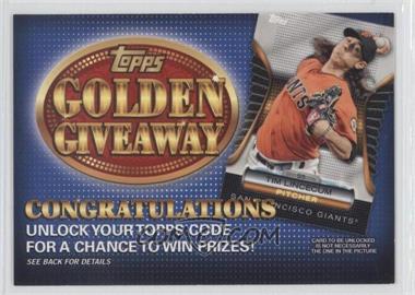 2012 Topps - Golden Giveaway Code Cards #GGC-17 - Tim Lincecum