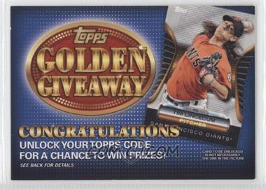 2012 Topps - Golden Giveaway Code Cards #GGC-17 - Tim Lincecum