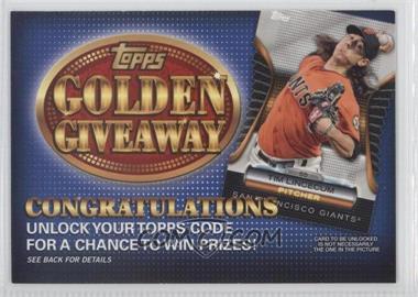 2012 Topps - Golden Giveaway Code Cards #GGC-17 - Tim Lincecum