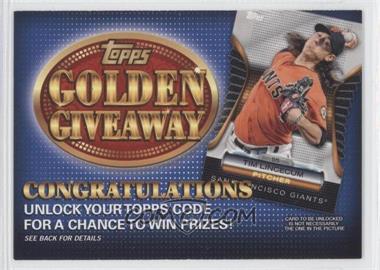 2012 Topps - Golden Giveaway Code Cards #GGC-17 - Tim Lincecum