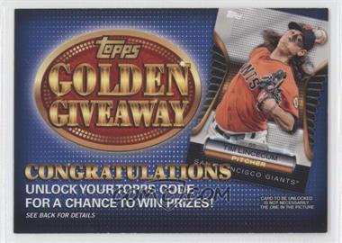 2012 Topps - Golden Giveaway Code Cards #GGC-17 - Tim Lincecum