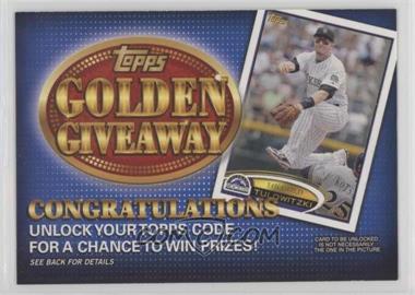 2012 Topps - Golden Giveaway Code Cards #GGC-2 - Troy Tulowitzki