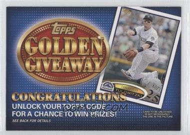 2012 Topps - Golden Giveaway Code Cards #GGC-2 - Troy Tulowitzki