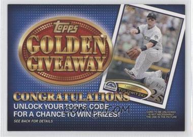 2012 Topps - Golden Giveaway Code Cards #GGC-2 - Troy Tulowitzki