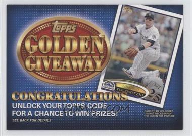 2012 Topps - Golden Giveaway Code Cards #GGC-2 - Troy Tulowitzki