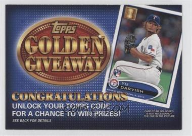 2012 Topps - Golden Giveaway Code Cards #GGC-28 - Yu Darvish