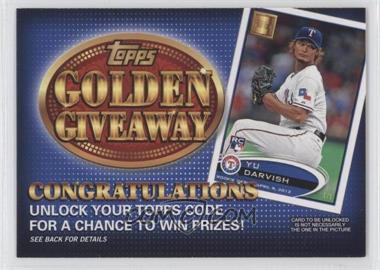 2012 Topps - Golden Giveaway Code Cards #GGC-28 - Yu Darvish