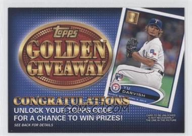 2012 Topps - Golden Giveaway Code Cards #GGC-28 - Yu Darvish