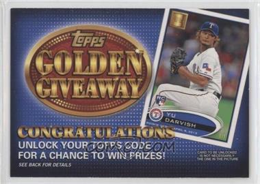 2012 Topps - Golden Giveaway Code Cards #GGC-28 - Yu Darvish