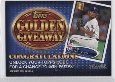 2012 Topps - Golden Giveaway Code Cards #GGC-28 - Yu Darvish