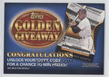 2012 Topps - Golden Giveaway Code Cards #GGC-7 - Willie Mays