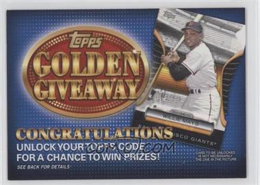 2012 Topps - Golden Giveaway Code Cards #GGC-7 - Willie Mays