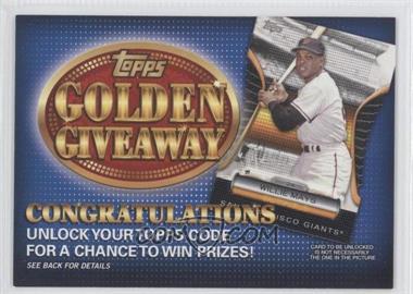 2012 Topps - Golden Giveaway Code Cards #GGC-7 - Willie Mays