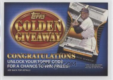 2012 Topps - Golden Giveaway Code Cards #GGC-7 - Willie Mays