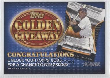 2012 Topps - Golden Giveaway Code Cards #GGC-7 - Willie Mays