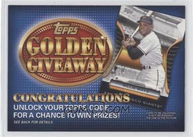 2012 Topps - Golden Giveaway Code Cards #GGC-7 - Willie Mays