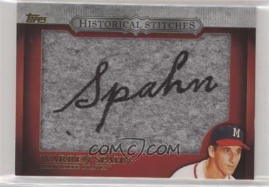 2012 Topps - Manufactured Historical Stitches #HS-WS - Warren Spahn