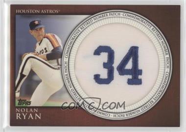 2012 Topps - Manufactured Retired Number Patch #RN-NR.1 - Nolan Ryan (Astros) [Poor to Fair]
