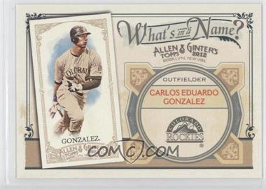 2012 Topps Allen & Ginter's - What's in a Name? #WIN2 - Carlos Gonzalez