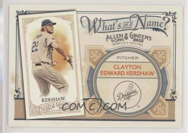 2012 Topps Allen & Ginter's - What's in a Name? #WIN34 - Clayton Kershaw