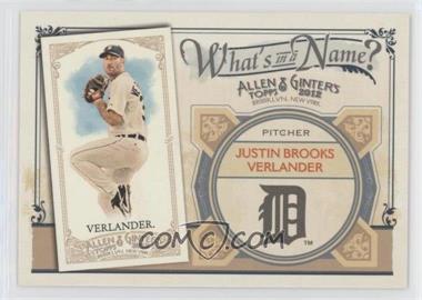 2012 Topps Allen & Ginter's - What's in a Name? #WIN43 - Justin Verlander