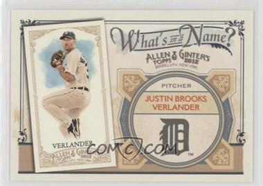 2012 Topps Allen & Ginter's - What's in a Name? #WIN43 - Justin Verlander