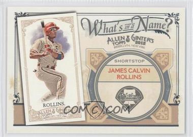 2012 Topps Allen & Ginter's - What's in a Name? #WIN44 - Jimmy Rollins