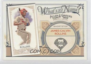 2012 Topps Allen & Ginter's - What's in a Name? #WIN44 - Jimmy Rollins