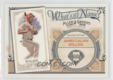 2012 Topps Allen & Ginter's - What's in a Name? #WIN44 - Jimmy Rollins