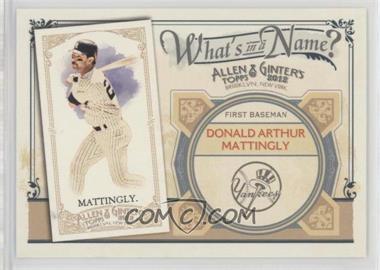 2012 Topps Allen & Ginter's - What's in a Name? #WIN45 - Don Mattingly