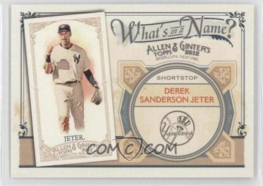 2012 Topps Allen & Ginter's - What's in a Name? #WIN52 - Derek Jeter