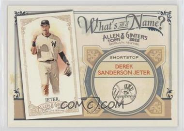 2012 Topps Allen & Ginter's - What's in a Name? #WIN52 - Derek Jeter