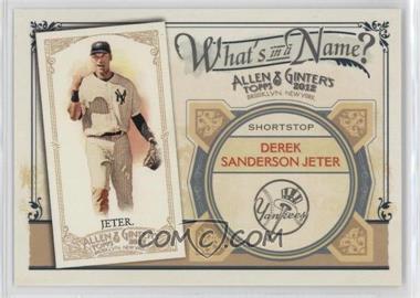 2012 Topps Allen & Ginter's - What's in a Name? #WIN52 - Derek Jeter