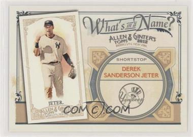 2012 Topps Allen & Ginter's - What's in a Name? #WIN52 - Derek Jeter