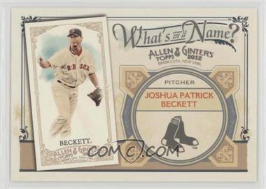 2012 Topps Allen & Ginter's - What's in a Name? #WIN57 - Josh Beckett