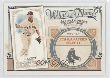 2012 Topps Allen & Ginter's - What's in a Name? #WIN57 - Josh Beckett