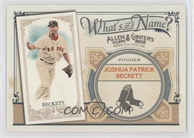 2012 Topps Allen & Ginter's - What's in a Name? #WIN57 - Josh Beckett