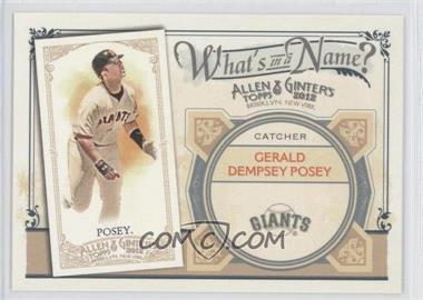 2012 Topps Allen & Ginter's - What's in a Name? #WIN59 - Buster Posey